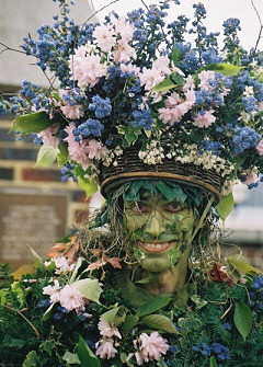 The Green Man decked in spring flowers